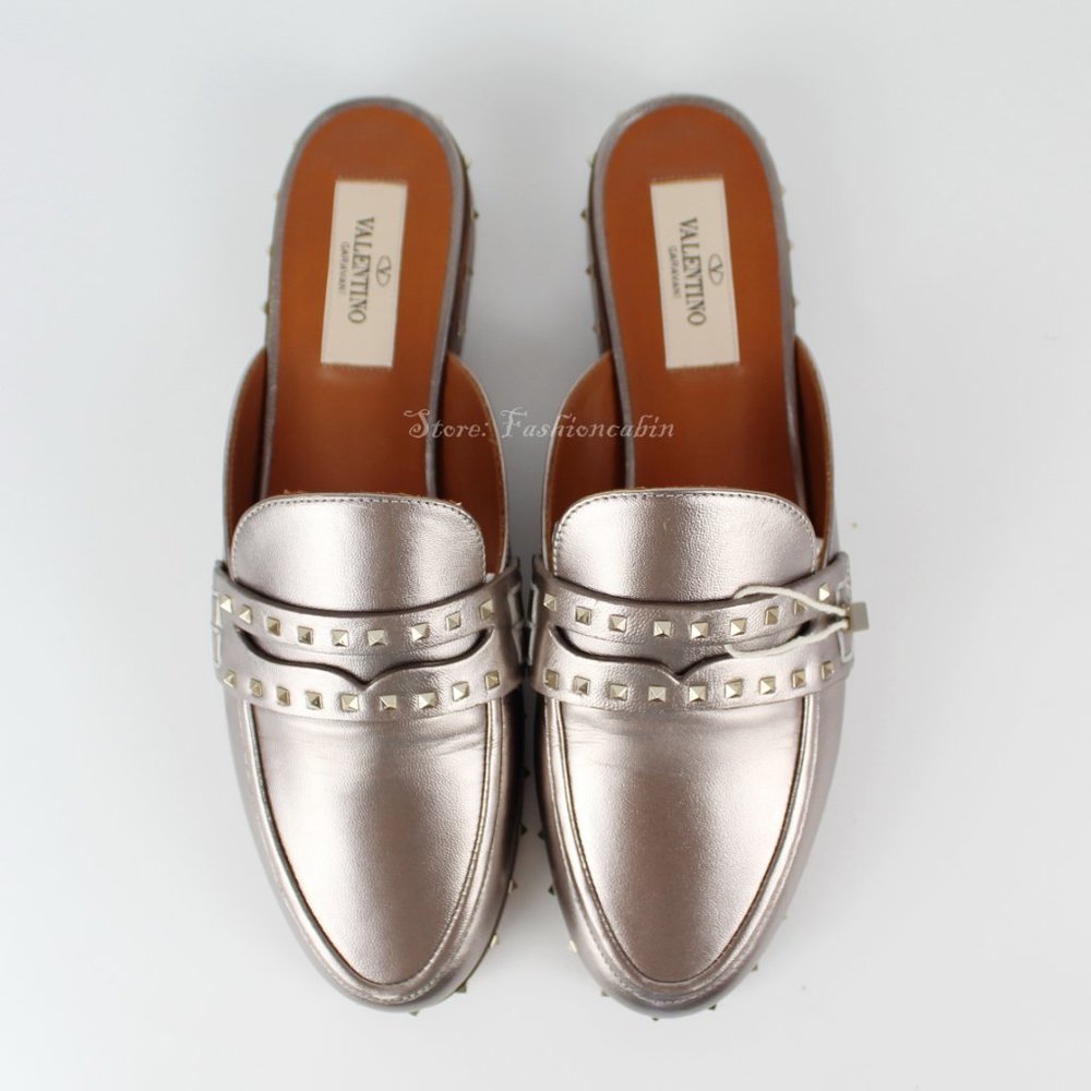 NEW VALENTINO GARAVANI Soul Rockstud Leather Flat/ Mule, EU 36.5 - Picture 4 of 16